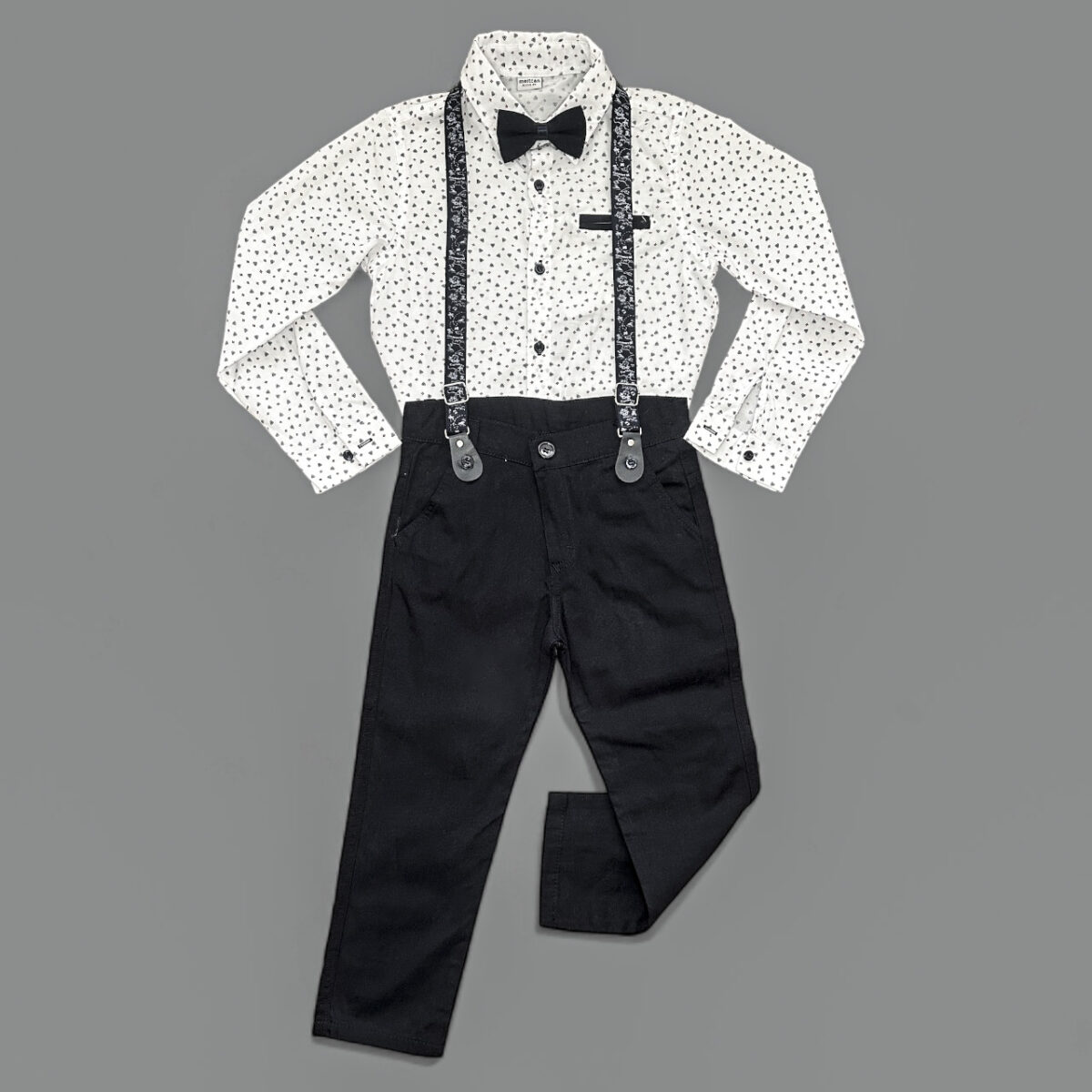 Классический комплект рубашка, брюки, бабочка + подтяжки Brace&Bose — изображение 1