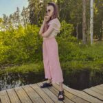 Легкие штаны розовые