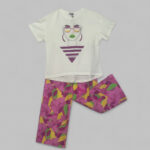 Комплект розовые штаны и белая футболка с принтом — изображение 6