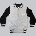 Бомбер утепленный серо-черный