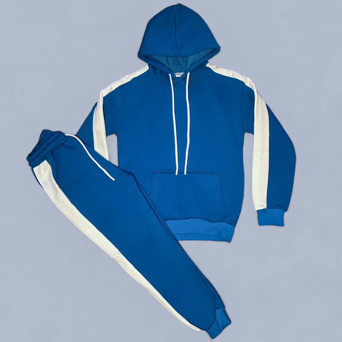 Утепленный костюм штаны+худи синего цвета — изображение 1
