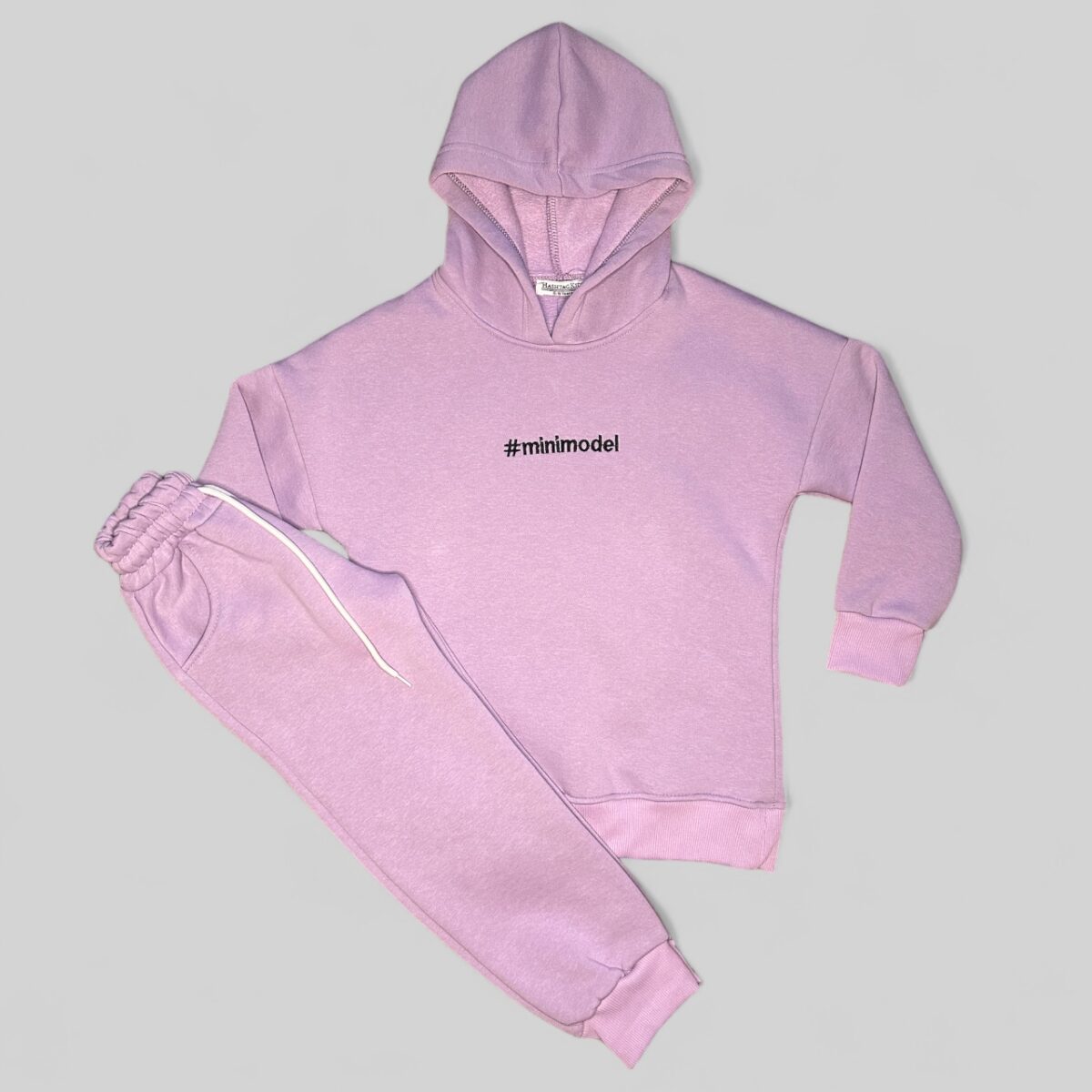 Теплый костюм худи+штаны фиолетовый — изображение 1